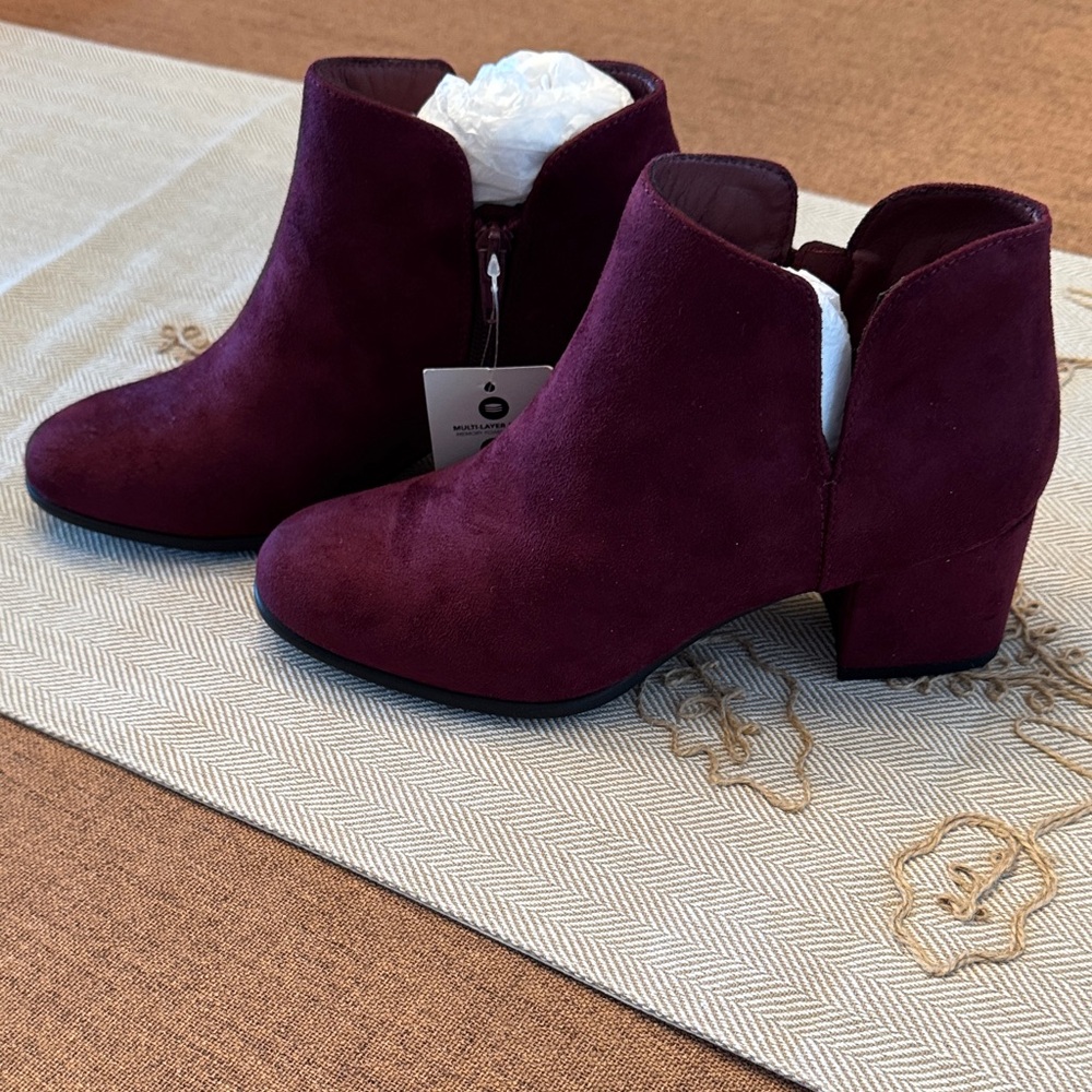 Kim Rogers Deep Burgundy Ankle Booties